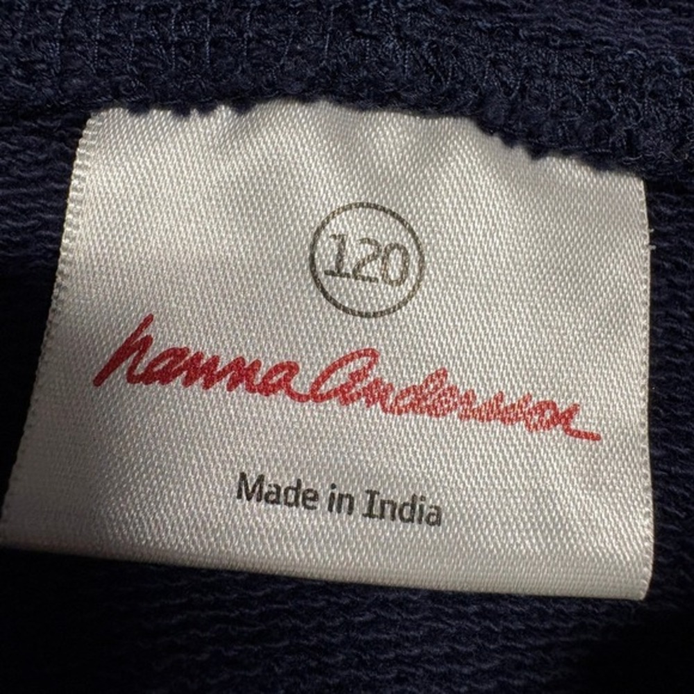 Hanna Andersson Kids' Navy Blue Zip-Up Hoodie 120 (US 6-7) - Picture 3 of 11